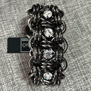 Sno Of Sweden Moskwa Chainmaille Byzantine Chainlink Gunmetal CZ Modern Bracelet